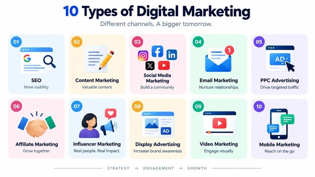 10 types of digital marketing visual