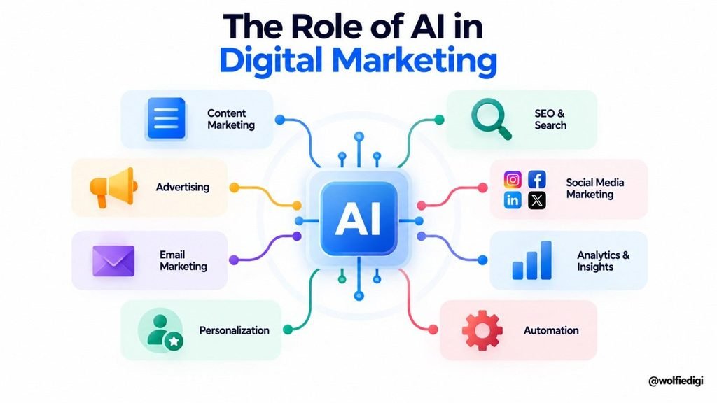 The Role of Artificial Intelligence in Digital Marketing: Uses, Examples & Tools 1 The Role of AI in Digital Marketing