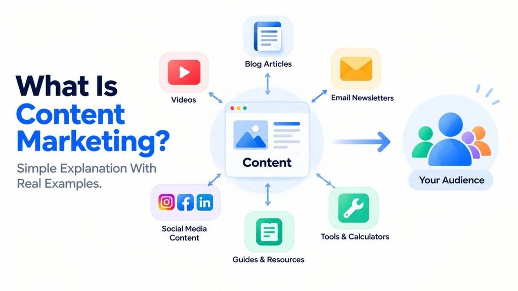 What Is Content Marketing? Simple Explanation With Real Examples 1 Content marketing uses useful content to attract and engage an audience
