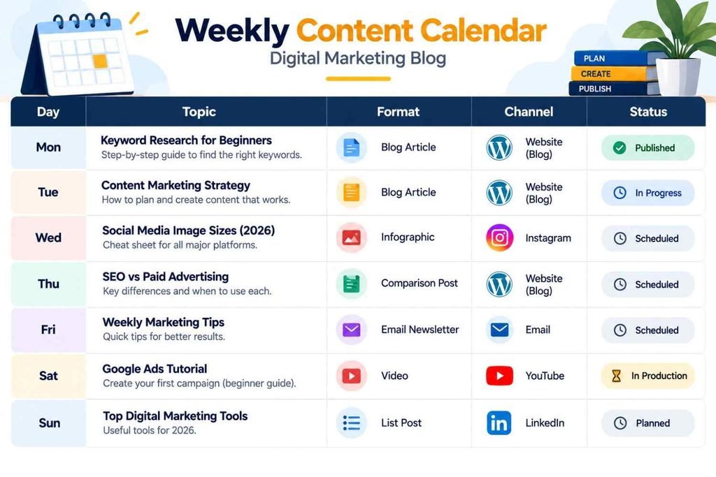 Content Calendar Example